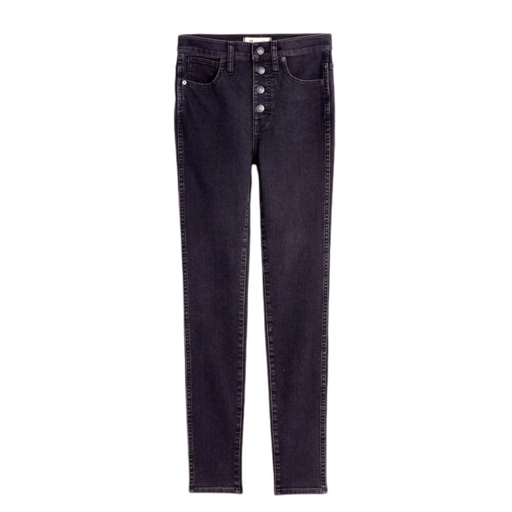 Madewell 10" High-Rise Skinny Jeans in Robert Wash Button-Front Edition Size 28